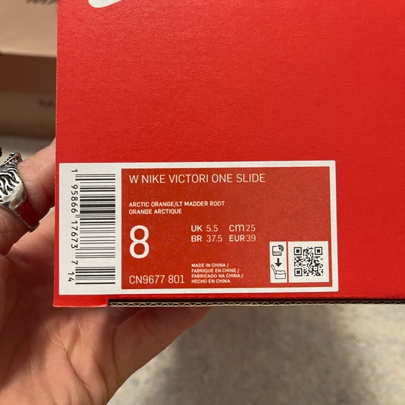 NIB Women Size 8 Nike Victori One Slides In Arctic Orange/Sail/Light Madder Root - Picture 7 of 12